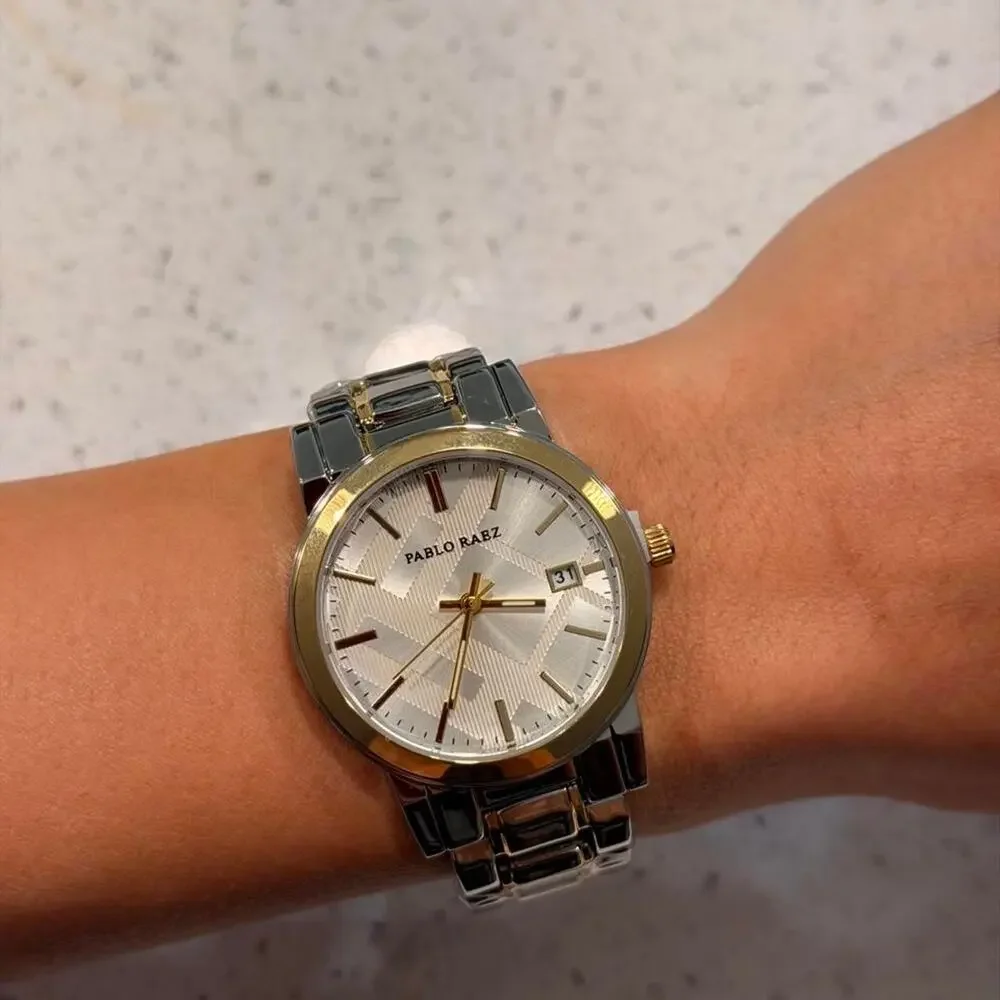 Pablo raez two tone stainless steel minimalist watch